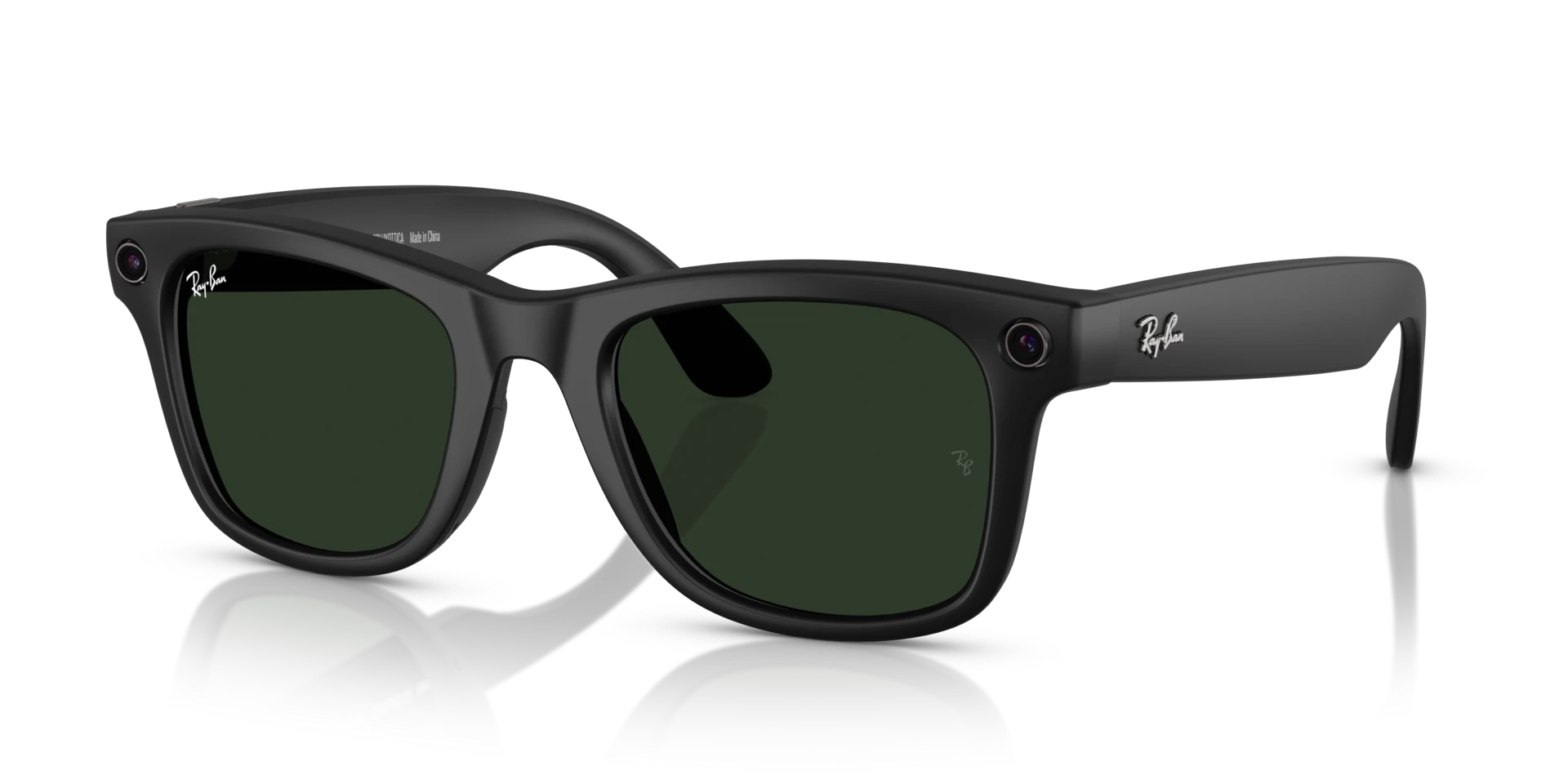 RAY BAN META 4008 WAYFARER LARGE MATTE BLACK TRANSITION GRAPHITE GREEN