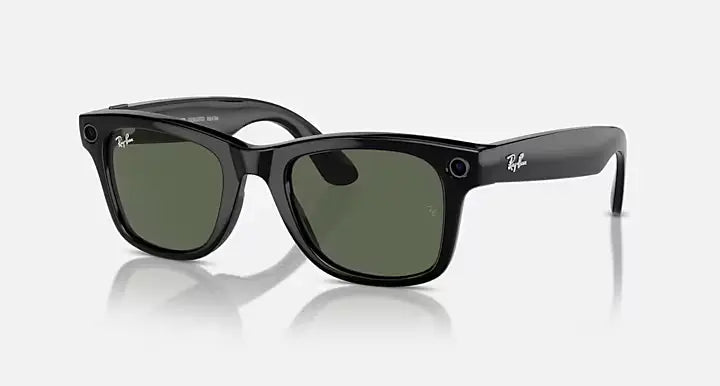 RAY BAN META 4006 WAYFARER BLACK G15 GREEN - Main Image