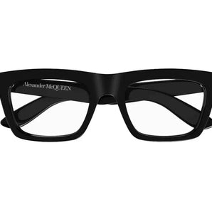 Alexander McQueen 0423O Black 001 Size 53  Frame, – Dayal Opticals