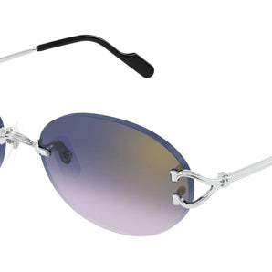 Cartier 0551S silver & blue 003 sunglasses,  size 55  - Dayal Opticals India     