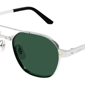 Cartier 0571S Silver Green 003 Sunglasses, Size 52 – Dayal Opticals