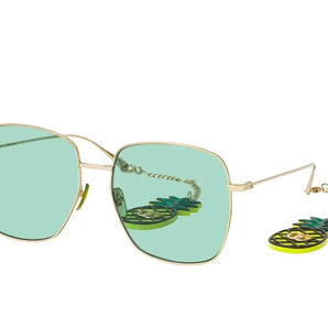 Gucci 1031S Gold & Green 008 Sunglasses, Size 59 - Dayal Opticals 