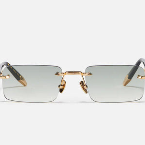 John Dalia R01 C501 Shiny Black & Green   size 54 Rectangle Sunglasses - Dayal Opticals