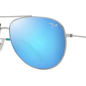 Maui Jim Hauoli Xl 
Shiny Silver & Blue & Green B674-17B Sunglasses, Size 62 – Dayal Opticals