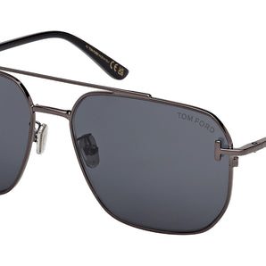 Tom Ford 1249-K 08A Shiny Gunmetal Sunglasses, Size 61 – Dayal Opticals